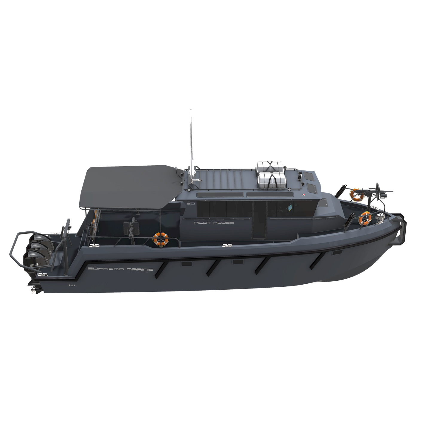 50 Military Pilot House with Yamaha 425 Outboard